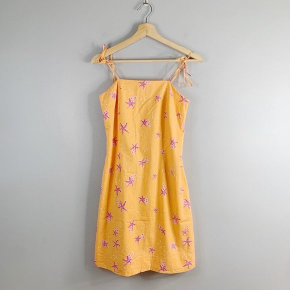 Lilly Pulitizer Women's Y2K Starfish Beach Tank Sun Dress Orange Pink Mini VTG 6 - Picture 1 of 15